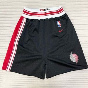 Vintage Nike Portland Trail Blazers NBA Basketball Shorts Black Red Mens Size M